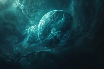 uranus planet in deep space.
