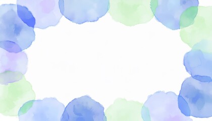 Aufkleber - soft pastel watercolor circle border background in green blue and violet tones for web design invitation print or branding with empty central space for text or overlay in modern abstract style

