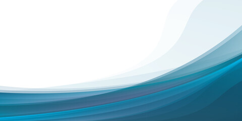 Aufkleber - Abstract white blue background with smooth flowing wave lines, modern and clean design, suitable for business or technology
