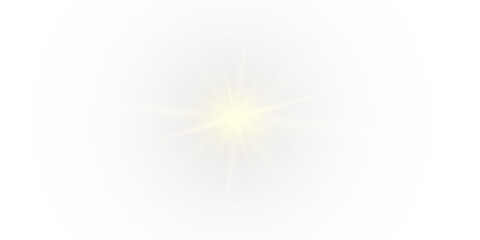 Poster - Png shine gold star. light with sparkle effect. Glowing yellow light, magic star sparks.	