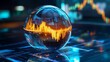 © Mrs. Studio - Analyzing Financial Data Globe Displaying Charts