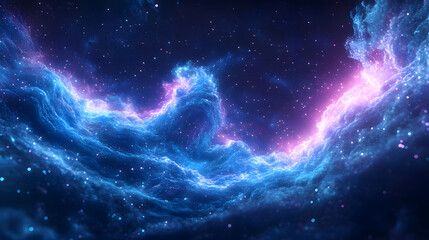 Wall Mural - futuristic abstract blue light stream background with data flow in digital network and space concept