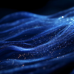 Wall Mural - Blue starlit water drops form a sparkling, festive galaxy pattern