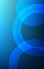 Wall Mural - Clean and glossy circle shape design blue gradient background for banner design
