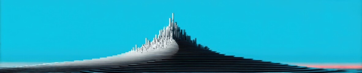 Wall Mural - a tall mountain with a blue sky in the background
