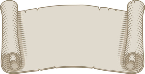 Wall Mural - scroll banner paper vintage old rolled parchment