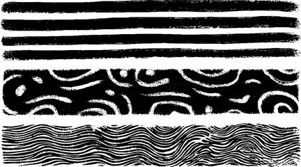 Wall Mural - Engraved bold stripes and circular patterns for artistic design and decoration