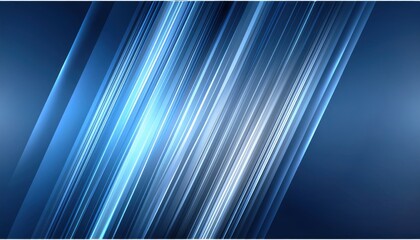 Poster -  futuristic blue light beams background with diagonal glowing lines and smooth gradient layers for tech branding, digital wallpaper, print template, or abstract web design