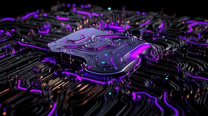 Wall Mural - Abstract cyber stream of glowing lines, futuristic LED-inspired visual texture
