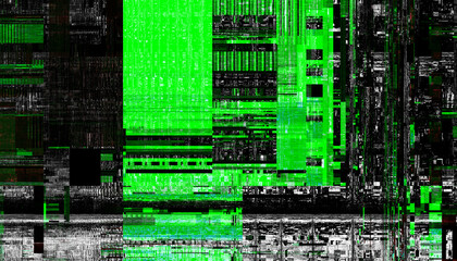 Aufkleber - Abstract creative glitch overlay texture. Geometric pixel pattern of a digital glitch on transparent background, digital pattern