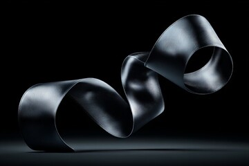 Aufkleber - Intricate ribbon design showcasing fluid motion and texture against a dark background