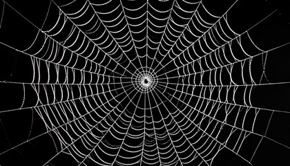 Intricate Black And White Spiderweb Detailed Macro Photography
