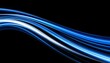 © Vader Stocker - Abstract Blue Light Waves on Black Background