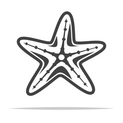 Wall Mural - starfish outline icon transparent vector isolated