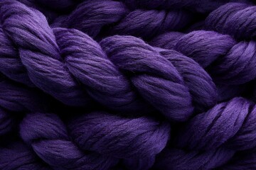 Aufkleber - Deep purple fibers arranged in braided form showcasing their texture and color brilliance for textile art inspiration