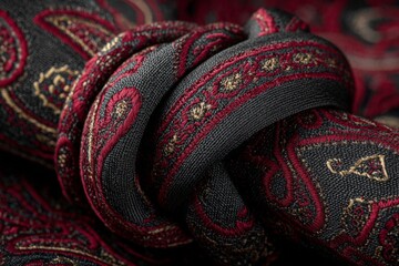 Aufkleber - Intricate paisley fabric with rich colors and detailed pattern showcased in a close-up view