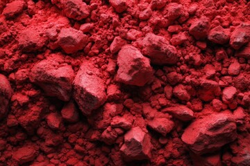 Leinwandbilder - Vibrant red powder forms a textured surface in artistic preparation and material design