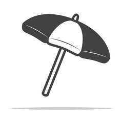 Wall Mural - beach umbrella outline icon transparent vector isolated