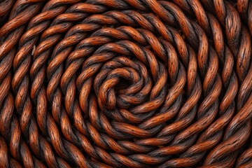 Poster - Beautifully crafted spiral coiled rope mat showcasing intricate weaving patterns in rich brown hues