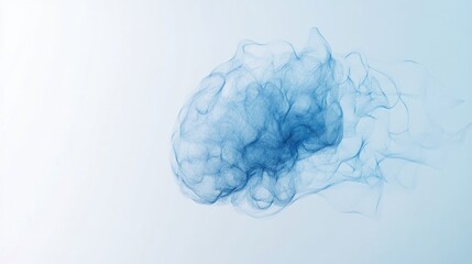 Wall Mural - Abstract blue cloud form on a light background.