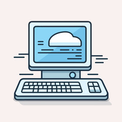Wall Mural - Professional Simple Computer Icon Vector Illustration for Technology Websites and Applications