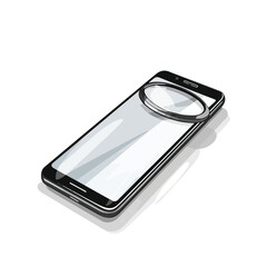 Wall Mural - Professional Smartphone with Magnifying Glass Vector Illustration for Digital Marketing Campaigns