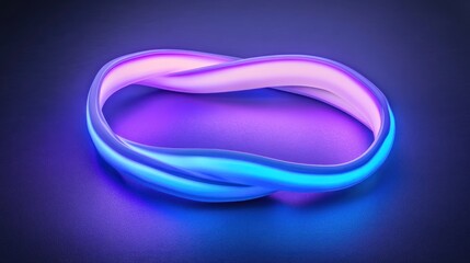 Wall Mural - Vibrant, glowing loop of light in shades of blue and purple.