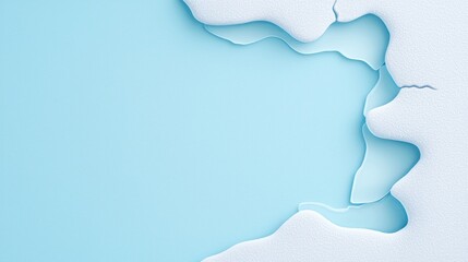 Poster - Abstract background shows snow layers against blue background surface