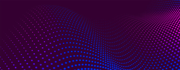 Wall Mural - abstract background with dynamic color wave. futuristic dotted wave of bright particles. colorful ba