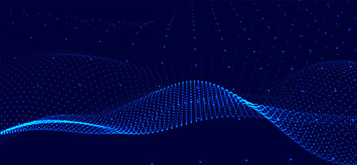 Wall Mural - abstract background with dynamic color wave. futuristic dotted wave of bright particles. colorful ba