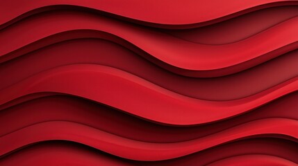 Aufkleber - Abstract layers of curving red shapes create fluid design