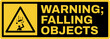 © rizkikijol - warning safety signs v3 uppercase text_warning ; falling objects landscape size 1/2 a4,a3,a2,a1