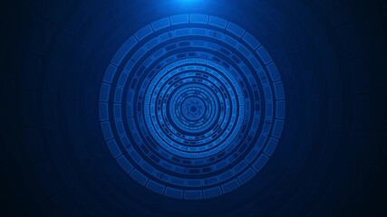 Wall Mural - animation of spiral binary code geometric shapes digital vortex. technology futuristic cyberspace co