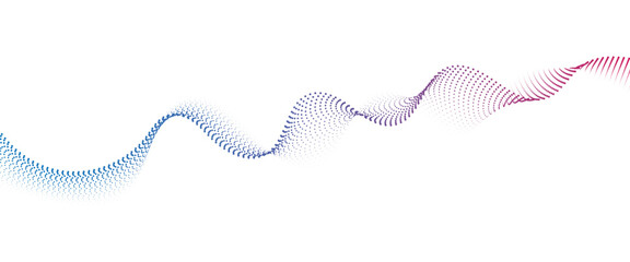 Leinwandbilder - Flowing Dot Wave halftone gradient pattern on transparent background	
