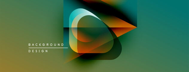 Fototapete - Abstract design features vibrant gradients, overlapping shapes. Modern aesthetic, suitable for backgrounds, presentations. Smooth transitions create dynamic visual impact.