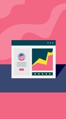 Wall Mural - Website with a sales data analysis dashboard featuring customer insights and sales graphs for an integrated business solution.