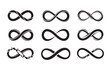 © MDSAJJADHOSSAN - Collection of modern infinity symbol silhouettes representing eternity forever concepts and unending possibilities