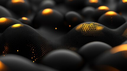 Wall Mural - Abstract black and gold textured surface design.