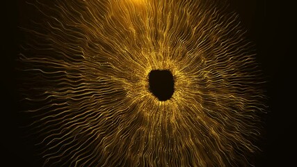 Wall Mural - 4k gold particles explosion. glitter particle. golden particle line wave award stage background gold