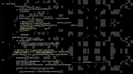 Abstract network with random programming code, web and software development concept, futuristic technology, digital connectivity, cyber space 