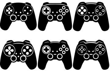 six stylish gamepad icons perfect for game design branding app interfaces and digital projects offer