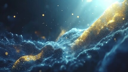Wall Mural - Abstract digital artwork of textured undulating forms.