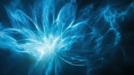 Wall Mural - Abstract design with swirling, luminous blue forms.