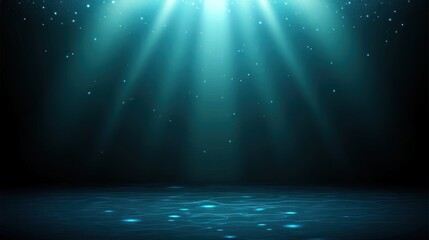 Wall Mural - Underwater scene with light beams.