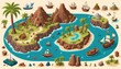 © denny - Cartoon Island Game Assets Tropical Island, Ships, Rocks, and More!