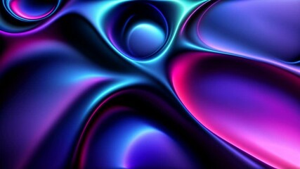Wall Mural - Abstract wavy draped flowing silk fabric in rich deep blue and purple hues. Loop animation, seamless endless footage.