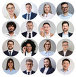 © New Africa - Many different business people, collage of portraits on white background