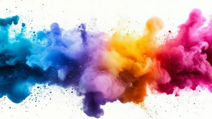 Aufkleber - Vibrant explosion of colorful clouds in blue, purple, orange, and pink hues