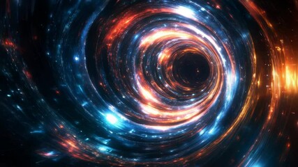 Poster - Colorful swirling galaxy with bright lights in cosmic space, abstract digital art