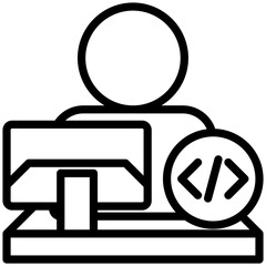 programmer icon for digital nomad, website, application, printing, document, poster design, etc
